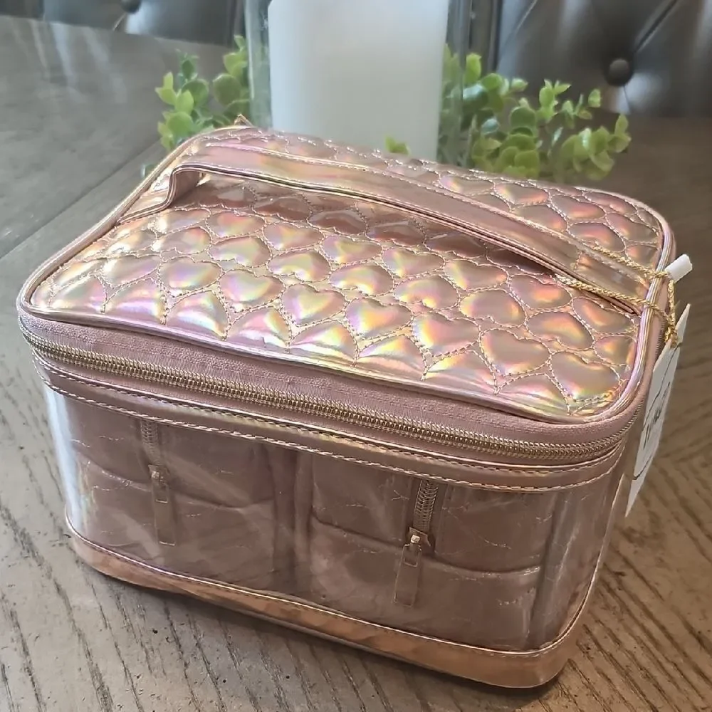 Iridescent travel makeup bag set NWT